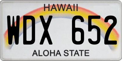 HI license plate WDX652