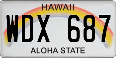 HI license plate WDX687