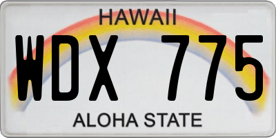 HI license plate WDX775