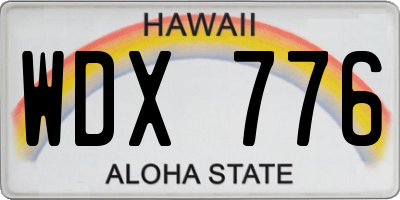 HI license plate WDX776