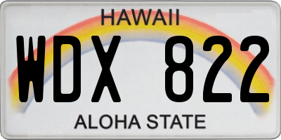 HI license plate WDX822