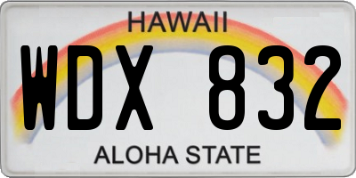 HI license plate WDX832