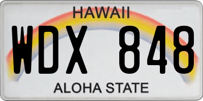 HI license plate WDX848