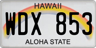 HI license plate WDX853