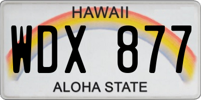 HI license plate WDX877