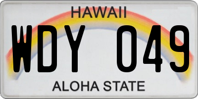 HI license plate WDY049