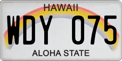 HI license plate WDY075