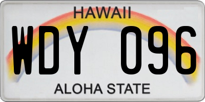 HI license plate WDY096