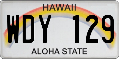 HI license plate WDY129