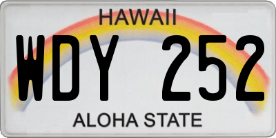 HI license plate WDY252