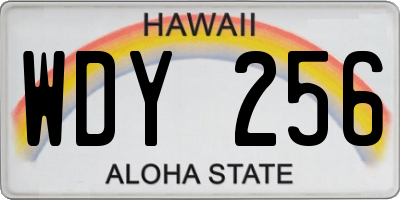 HI license plate WDY256