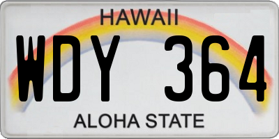 HI license plate WDY364