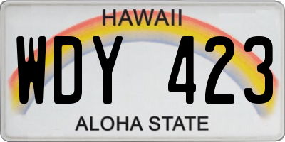 HI license plate WDY423
