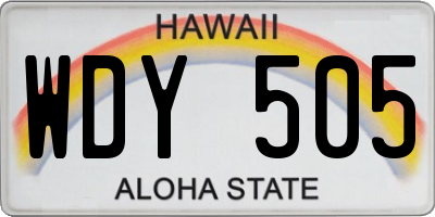 HI license plate WDY505
