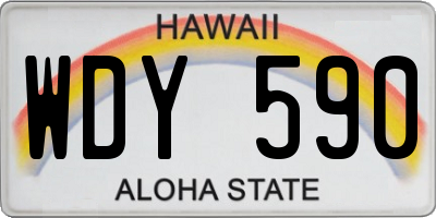 HI license plate WDY590