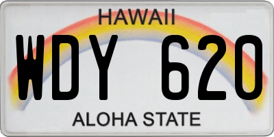HI license plate WDY620