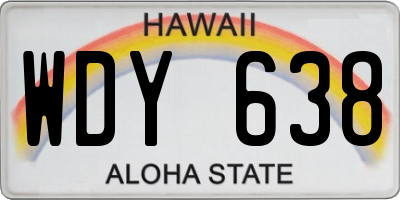 HI license plate WDY638