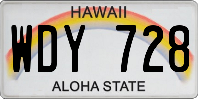 HI license plate WDY728
