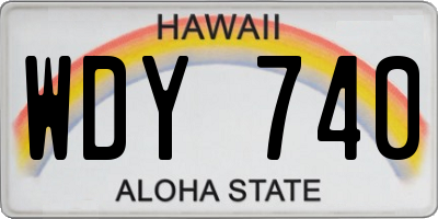 HI license plate WDY740