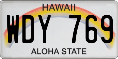 HI license plate WDY769
