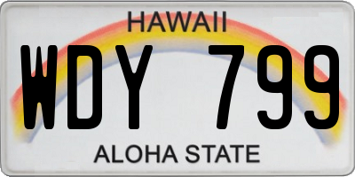 HI license plate WDY799
