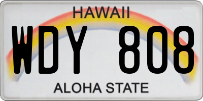 HI license plate WDY808