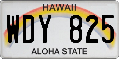 HI license plate WDY825