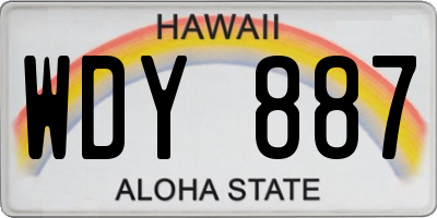 HI license plate WDY887