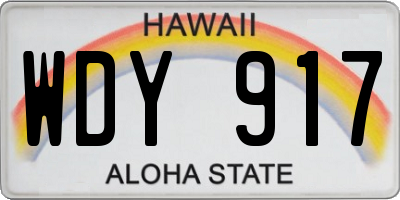 HI license plate WDY917