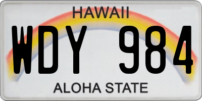 HI license plate WDY984