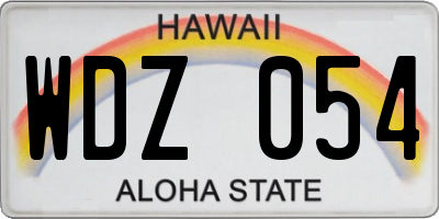 HI license plate WDZ054