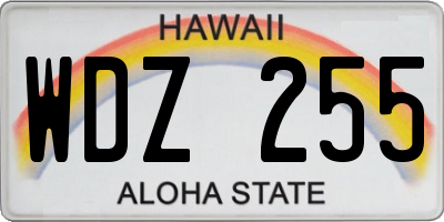 HI license plate WDZ255