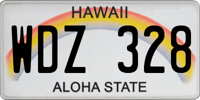HI license plate WDZ328