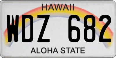 HI license plate WDZ682