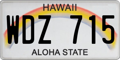 HI license plate WDZ715