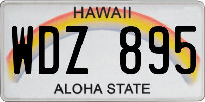 HI license plate WDZ895