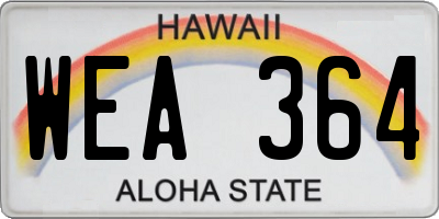 HI license plate WEA364