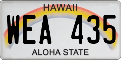 HI license plate WEA435
