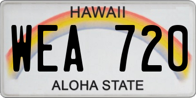 HI license plate WEA720