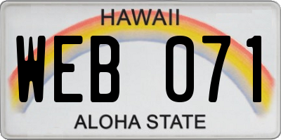 HI license plate WEB071