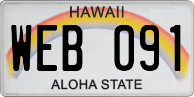 HI license plate WEB091