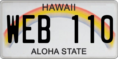 HI license plate WEB110