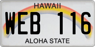 HI license plate WEB116