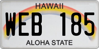 HI license plate WEB185