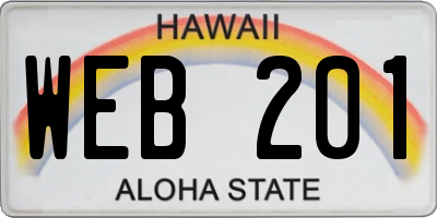 HI license plate WEB201