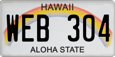 HI license plate WEB304