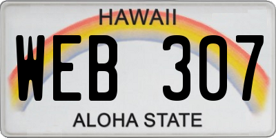 HI license plate WEB307