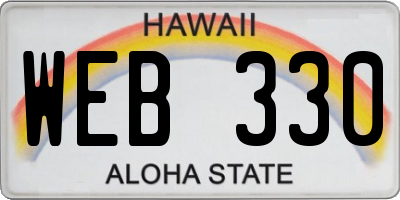 HI license plate WEB330