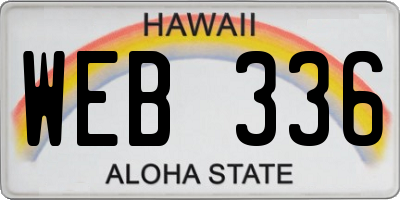 HI license plate WEB336