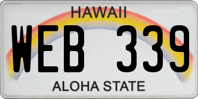HI license plate WEB339